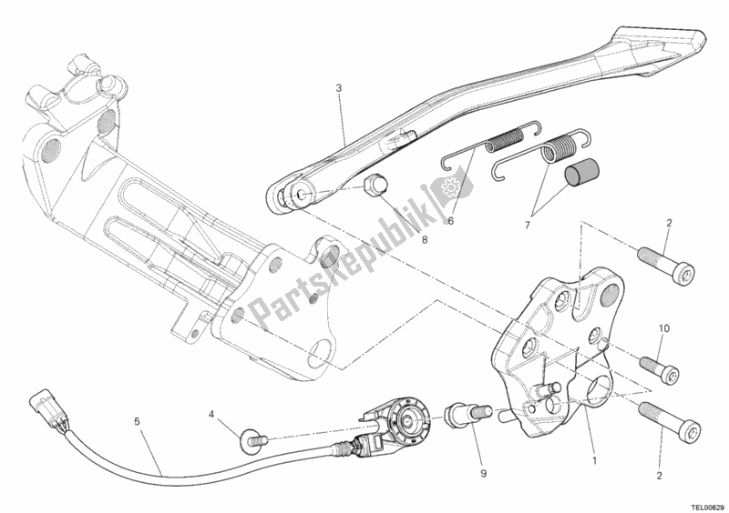 Tutte le parti per il Cavalletto Laterale del Ducati Diavel Carbon 1200 2011